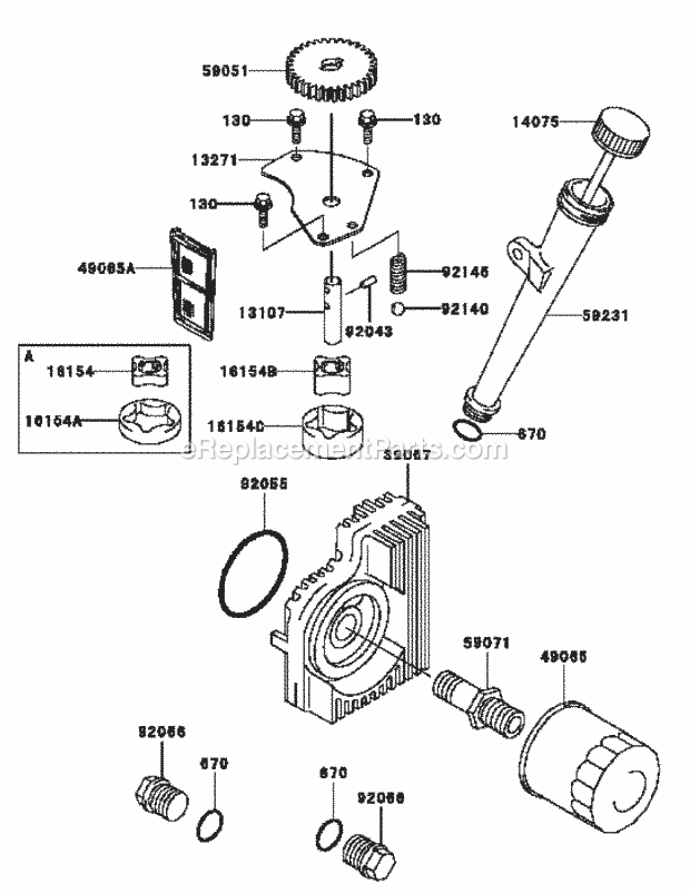 Kawasaki Fh721v-Bs24 Lubrication Equipment Diagram and Parts List for M54-KW 53AI8CT4050 Cub Cadet Sprayer